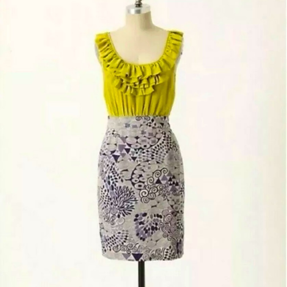 Anthropologie Seaside Fields Dress Maeve silk